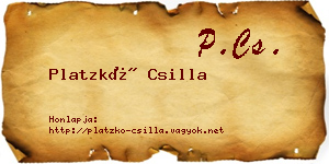Platzkó Csilla névjegykártya
